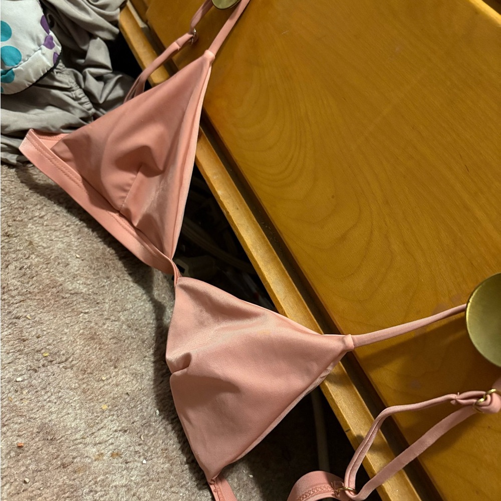 Chic Blush Triangle Bikini Top